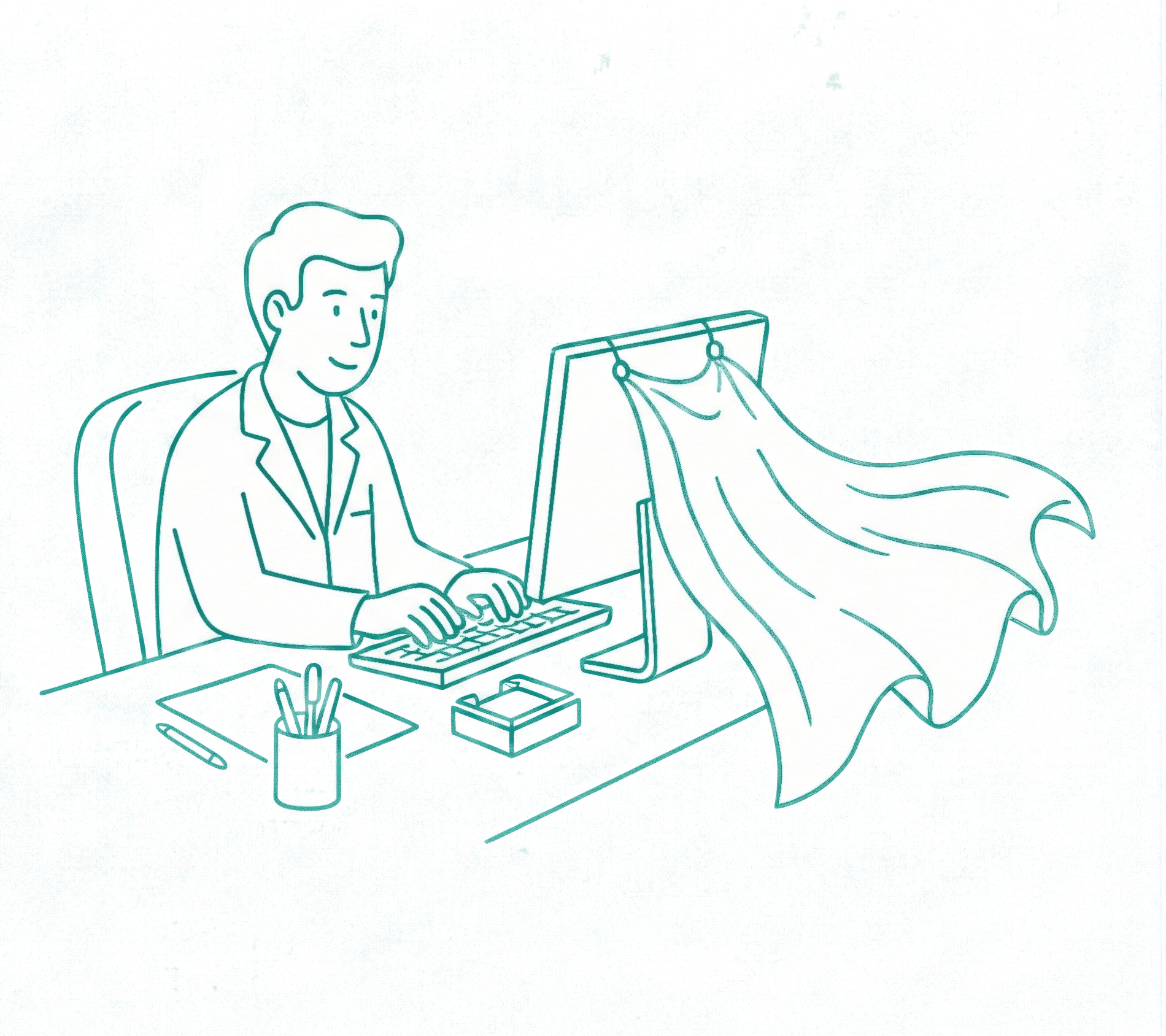 Healthcare professional at computer